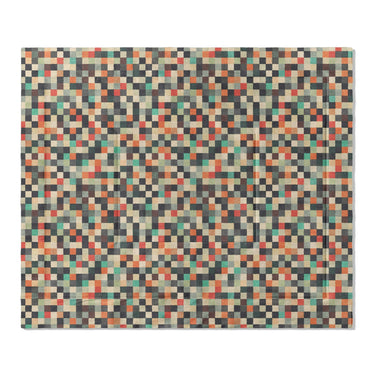 Pixel Mosaic Multicolor Earthtone in King (104" x 88") Size