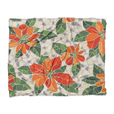 Mosaic Poinsettia Orange in King (104" x 88") Size