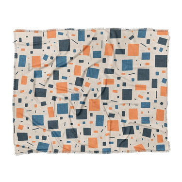 Geometric Confetti Blue & Orange in King (104" x 88") Size