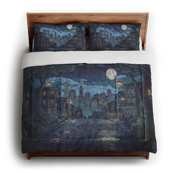 8 Bit Uptown Twilight Skyline in King (104" x 88") Size