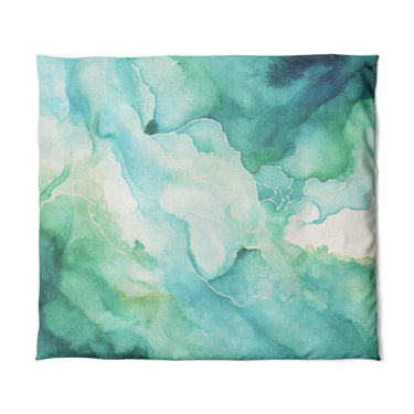 Zephyr Watercolor Blue & Green in King (104" x 88") Size