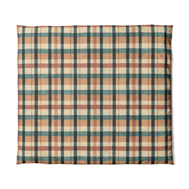 Brenton Plaid Taupe Teal in King (104" x 88") Size