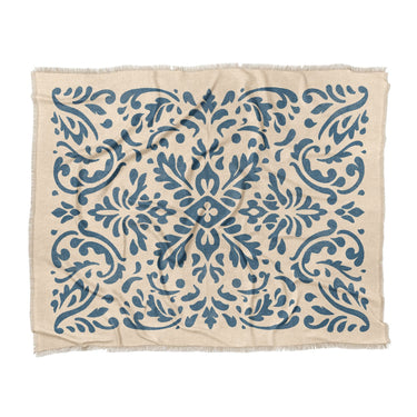 Floranna Ivory & Blue in King (104" x 88") Size