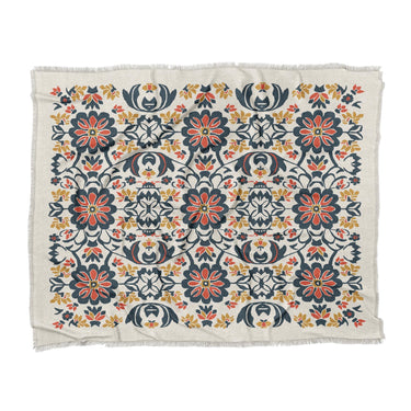 Georgiana Navy & Red in King (104" x 88") Size