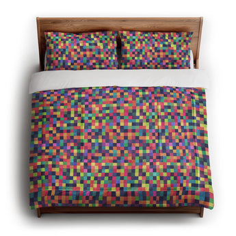 Pixel Mosaic Multicolor Vibrant in King (104" x 88") Size
