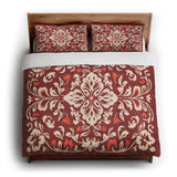 Annette Red & Ivory in King (104" x 88") Size
