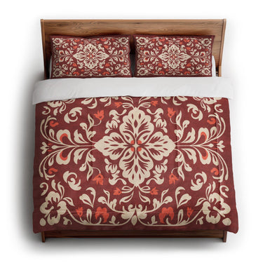 Annette Red & Ivory in King (104" x 88") Size