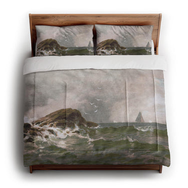 Stormy Narragansett Pier by Thomas Bircher in King (104" x 88") Size