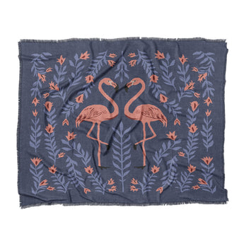 Flamingo Friends Navy in King (104" x 88") Size