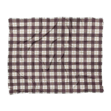 Wallace Plaid Maroon & Gold in King (104" x 88") Size