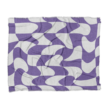 Twyla Checkered Periwinkle in King (104" x 88") Size