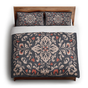 Annette Navy & Orange in King (104" x 88") Size