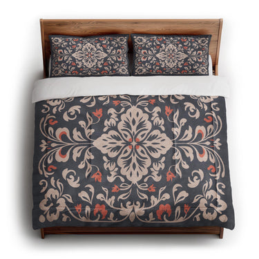 Annette Navy & Orange in King (104" x 88") Size