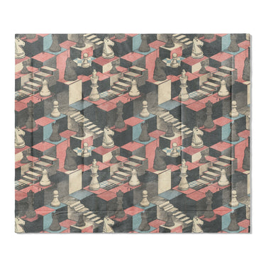 Harmon Surreal Check Blue & Pink in King (104" x 88") Size