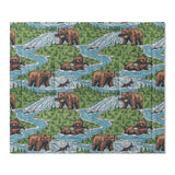 Bears Catching Salmon in King (104" x 88") Size