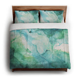 Zephyr Watercolor Emerald in King (104" x 88") Size