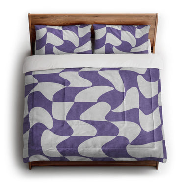 Twyla Checkered Periwinkle in King (104" x 88") Size