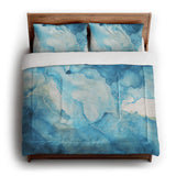Zephyr Watercolor Azure Blue in King (104" x 88") Size