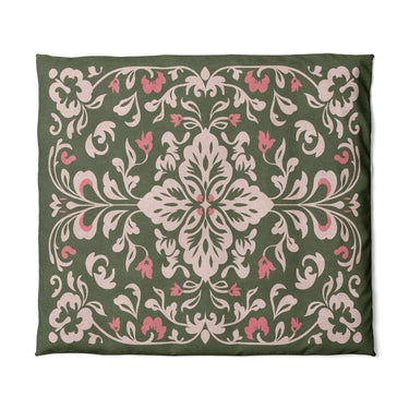 Annette Green & Coral in King (104" x 88") Size