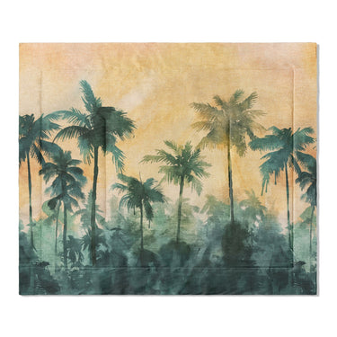 Sunset Palms Green & Orange in King (104" x 88") Size