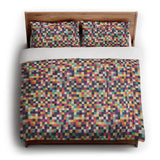 Pixel Mosaic Multicolor Midtone in King (104" x 88") Size