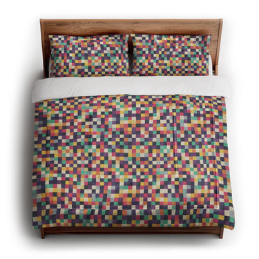 Pixel Mosaic Multicolor Midtone in King (104" x 88") Size