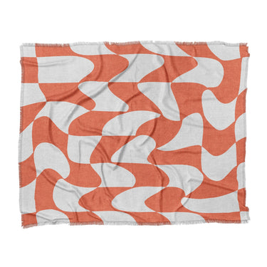 Twyla Checkered Coral in King (104" x 88") Size