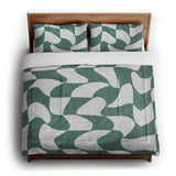 Twyla Checkered Aquamarine in King (104" x 88") Size