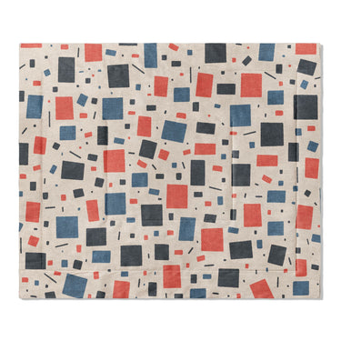 Geometric Confetti Blue & Red in King (104" x 88") Size