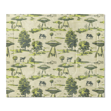 UFO Cow Abduction Toile in King (104" x 88") Size