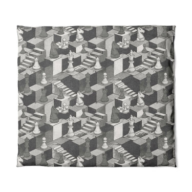 Harmon Surreal Chess Black & White in King (104" x 88") Size