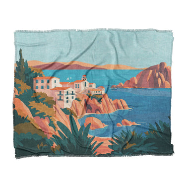 Mediterranean Cliffside Village in King (104" x 88") Size