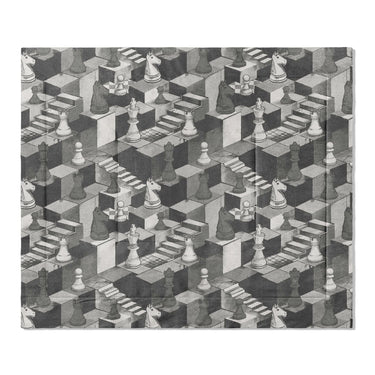 Harmon Surreal Chess Black & White in King (104" x 88") Size