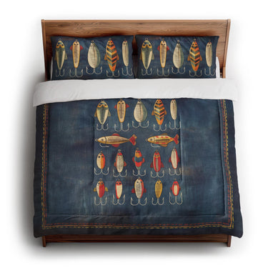 Fishing Lures in King (104" x 88") Size