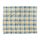 Monroe Plaid Blue & Yellow in King (104" x 88") Size