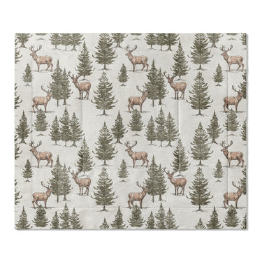 Forest Deer in King (104" x 88") Size