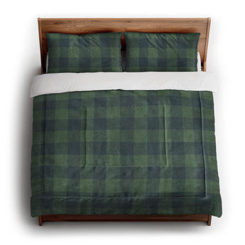 Buffalo Plaid Green Navy in King (104" x 88") Size