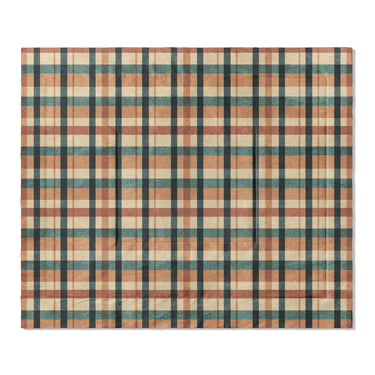 Brenton Plaid Taupe Teal in King (104" x 88") Size