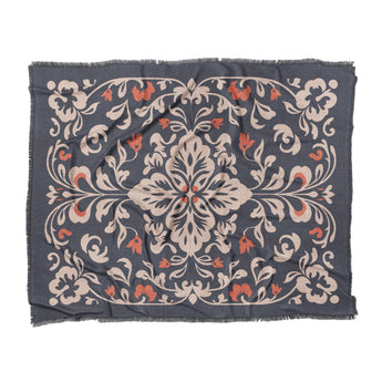 Annette Navy & Orange in King (104" x 88") Size