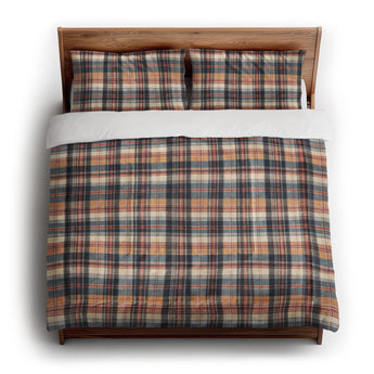 MacPherson Plaid Navy & Gold in King (104" x 88") Size