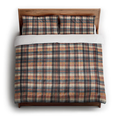 MacPherson Plaid Navy & Gold in King (104" x 88") Size
