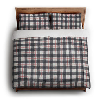 Wallace Plaid Navy & Red in King (104" x 88") Size