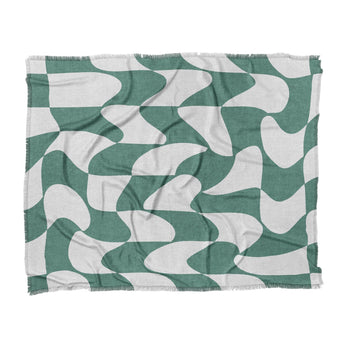 Twyla Checkered Aquamarine in King (104" x 88") Size