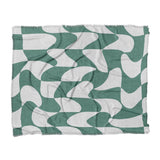 Twyla Checkered Aquamarine in King (104" x 88") Size
