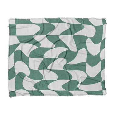 Twyla Checkered Aquamarine in King (104" x 88") Size