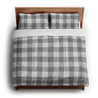 Buffalo Plaid Light Grey in King (104" x 88") Size