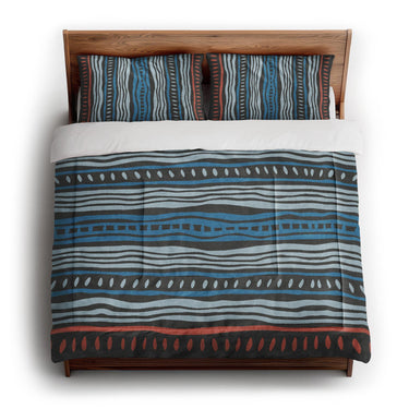 Delsin Blue & Black in King (104" x 88") Size