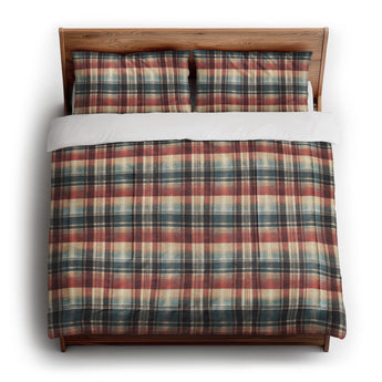Monaghan Plaid Blue & Red in King (104" x 88") Size