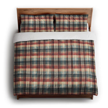 Monaghan Plaid Blue & Red in King (104" x 88") Size