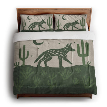 Desert Coyote Forest & Moss Green in King (104" x 88") Size